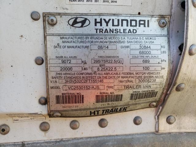 3H3V532C2FT155146 - 2015 HYUNDAI TRANSLEAD WHITE photo 10