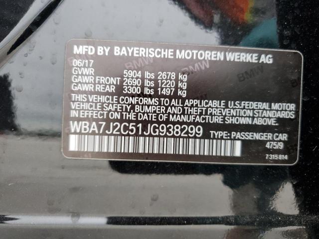 WBA7J2C51JG938299 - 2018 BMW 740 XE BLACK photo 12