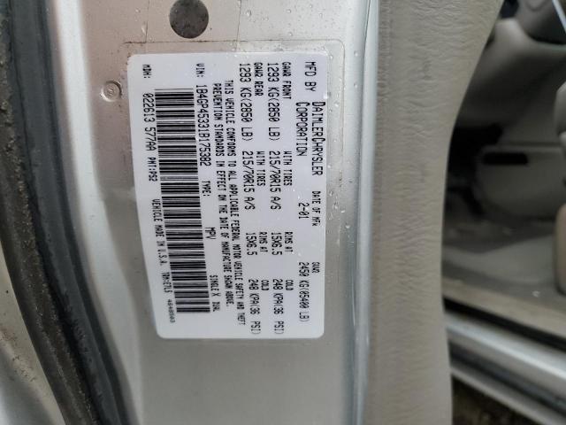 1B4GP45331B175382 - 2001 DODGE CARAVAN SPORT SILVER photo 13