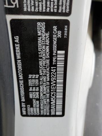 WBAVM5C51EVV92241 - 2014 BMW X1 XDRIVE35I WHITE photo 13