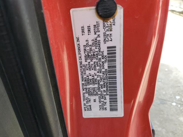 5TESN92N01Z834228 - 2001 TOYOTA TACOMA XTRACAB PRERUNNER წითელი ფოტო 12