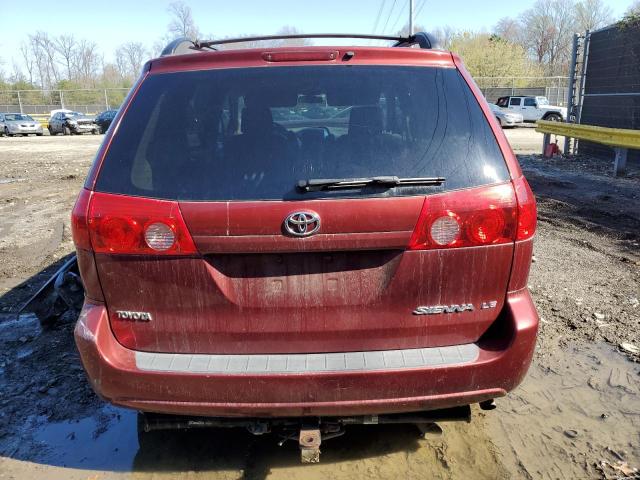 5TDZK23C68S107212 - 2008 TOYOTA SIENNA CE RED photo 6