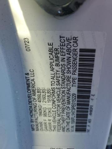 19XFL1H73PE015229 - 2023 HONDA CIVIC EXL Ağ foto 13