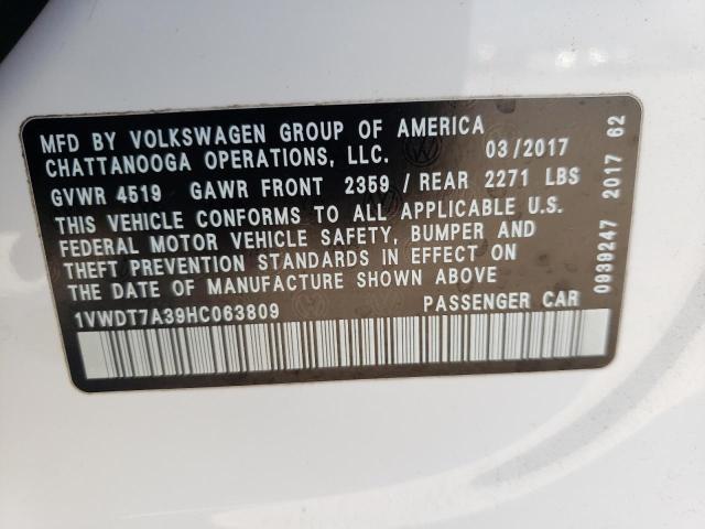 1VWDT7A39HC063809 - 2017 VOLKSWAGEN PASSAT R-LINE Ağ foto 13