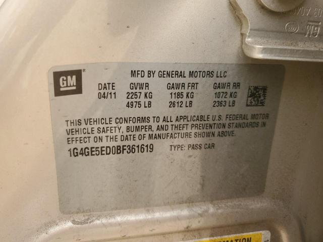 1G4GE5ED0BF361619 - 2011 BUICK LACROSSE CXS GOLD photo 13