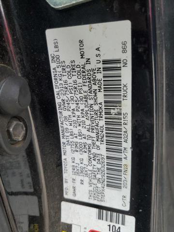 5TEPX42N29Z632697 - 2009 TOYOTA TACOMA BLACK photo 12