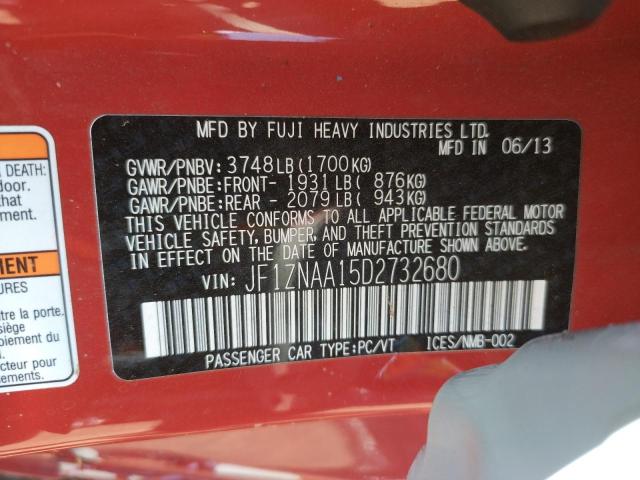 JF1ZNAA15D2732680 - 2013 TOYOTA SCION FR-S RED photo 12