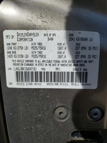 1J4GL38K15W547161 - 2005 JEEP LIBERTY RENEGADE BROWN photo 13