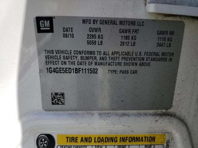 1G4GE5ED1BF111502 - 2011 BUICK LACROSSE CXS CREAM photo 12