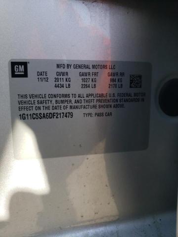 1G11C5SA6DF217479 - 2013 CHEVROLET MALIBU 1LT SILVER photo 13