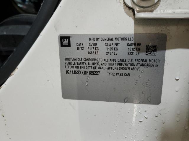 1G11J5SXXDF189227 - 2013 CHEVROLET MALIBU LTZ თეთრი ფოტო 12