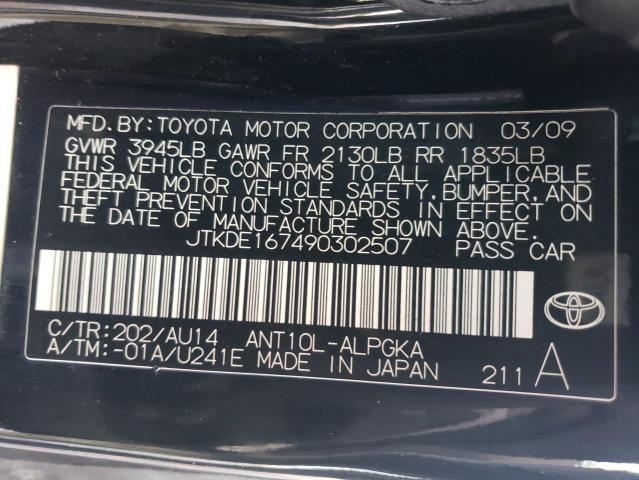 JTKDE167490302507 - 2009 TOYOTA SCION TC 黑色 照片 12