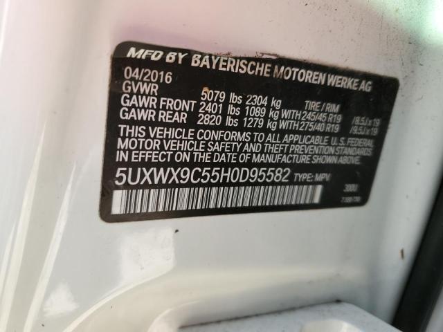 5UXWX9C55H0D95582 - 2017 BMW X3 XDRIVE28I WHITE photo 13