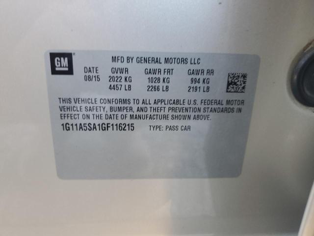 1G11A5SA1GF116215 - 2016 CHEVROLET MALIBU LIM LS GOLD photo 12