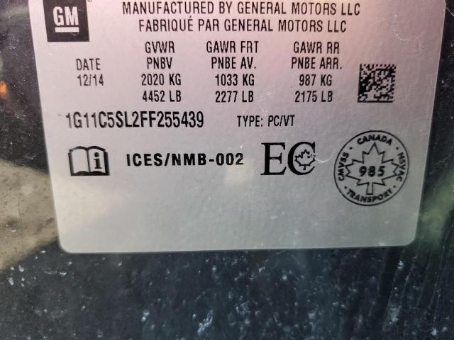 1G11C5SL2FF255439 - 2015 CHEVROLET MALIBU 1LT 石墨色 照片 12