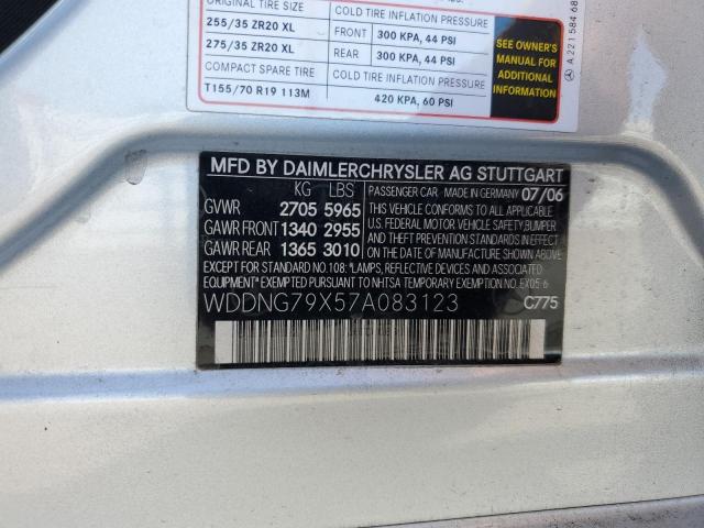 WDDNG79X57A083123 - 2007 MERCEDES-BENZ S 65 AMG SILVER photo 12