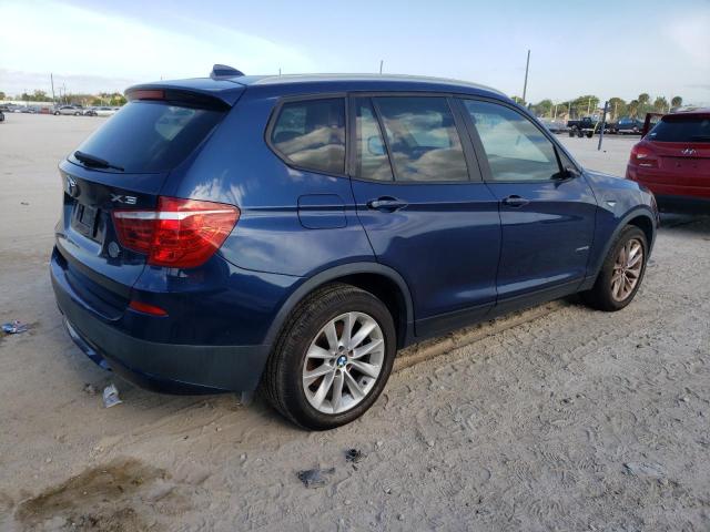 5UXWX9C51D0A26504 - 2013 BMW X3 XDRIVE28I BLUE photo 3