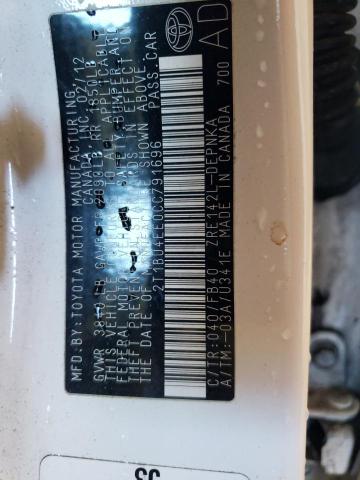 2T1BU4EE0CC791696 - 2012 TOYOTA COROLLA BASE Ақ фото 12