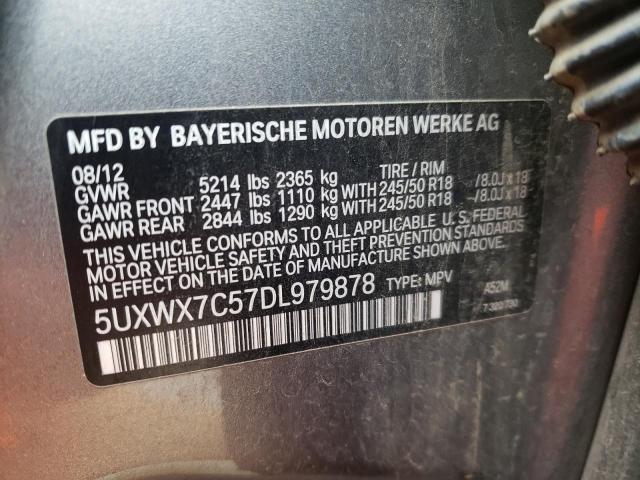 5UXWX7C57DL979878 - 2013 BMW X3 XDRIVE35I GRAY photo 12