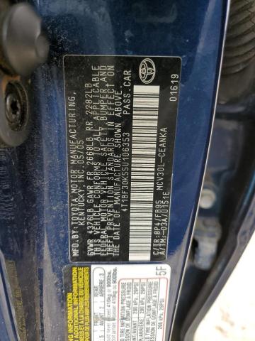 4T1BF30K55U106353 - 2005 TOYOTA CAMRY LE BLUE photo 12