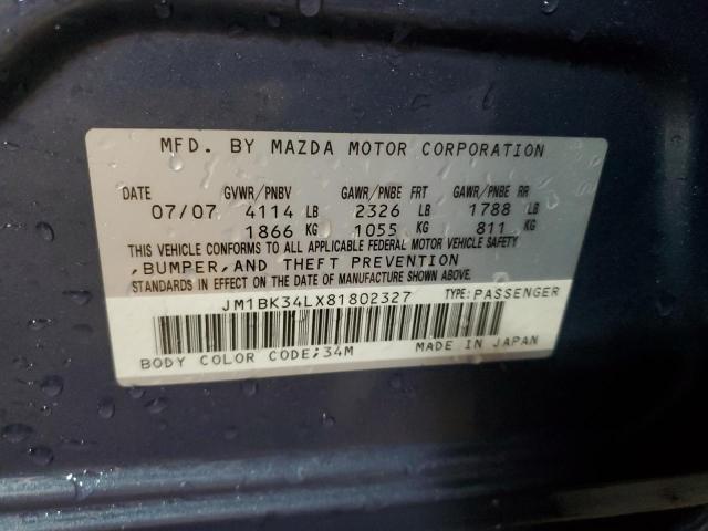 JM1BK34LX81802327 - 2008 MAZDA SPEED 3 BLUE photo 12