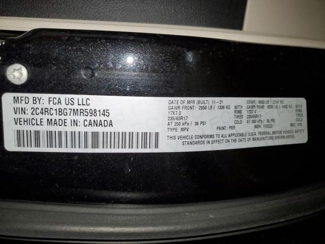 2C4RC1BG7MR598145 - 2021 CHRYSLER PACIFICA TOURING L BLACK photo 14