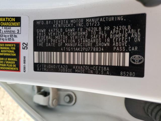 4T1G11AK2PU778834 - 2023 TOYOTA CAMRY SE NIGHT SHADE WHITE photo 13