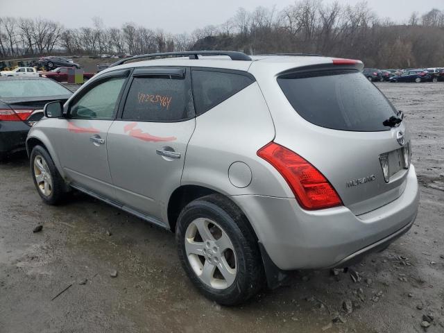 JN8AZ08WX4W307363 - 2004 NISSAN MURANO SL SILVER photo 2