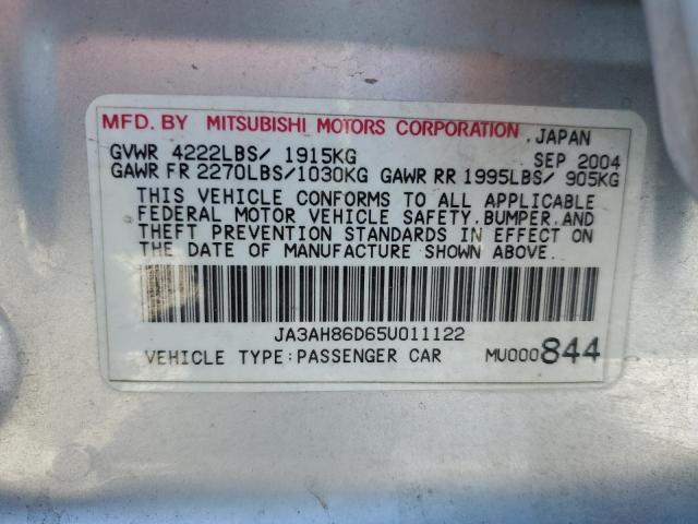 JA3AH86D65U011122 - 2005 MITSUBISHI LANCER EVOLUTION SILVER photo 12