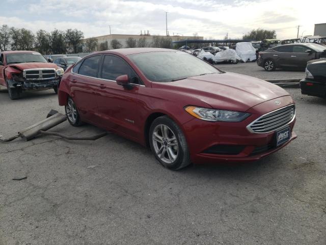 3FA6P0LU6JR173856 - 2018 FORD FUSION SE HYBRID RED photo 4