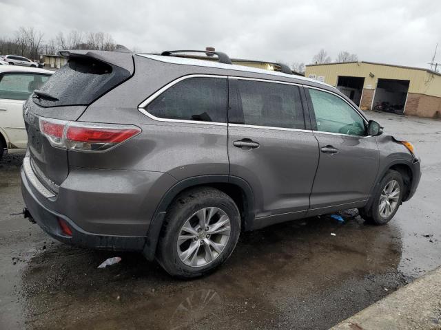 5TDJKRFH8ES039343 - 2014 TOYOTA HIGHLANDER XLE GRAY photo 3