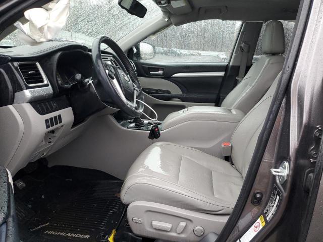 5TDJKRFH8ES039343 - 2014 TOYOTA HIGHLANDER XLE GRAY photo 7