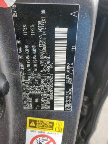 5TDKKRFH3GS155623 - 2016 TOYOTA HIGHLANDER XLE 灰色 照片 14