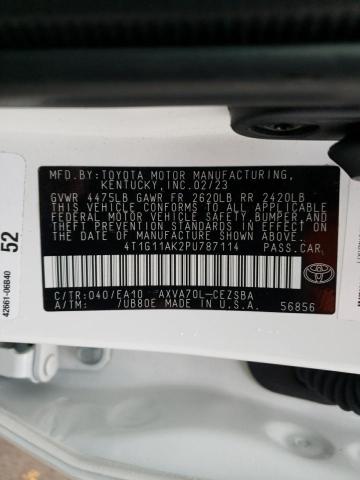 4T1G11AK2PU787114 - 2023 TOYOTA CAMRY SE NIGHT SHADE WHITE photo 13