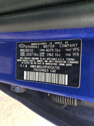 KMHLM4AJ0PU054736 - 2023 HYUNDAI ELANTRA BLUE BLUE photo 13