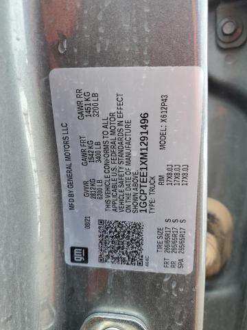 1GCPTEE1XM1291496 - 2021 CHEVROLET COLORADO ZR2 GRAY photo 12