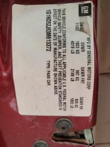 1G1ND52J63M613372 - 2003 CHEVROLET MALIBU MAROON photo 12