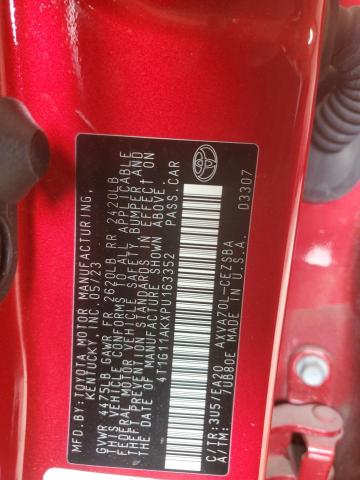 4T1G11AKXPU163352 - 2023 TOYOTA CAMRY SE NIGHT SHADE RED photo 13