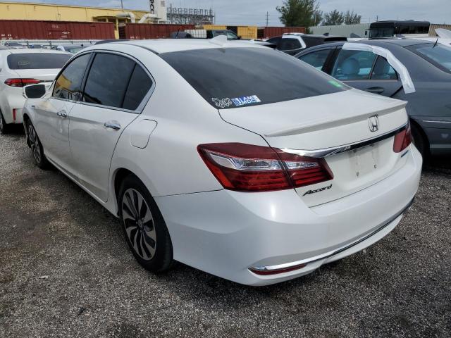 JHMCR6F58HC025522 - 2017 HONDA ACCORD HYBRID EXL WHITE photo 2