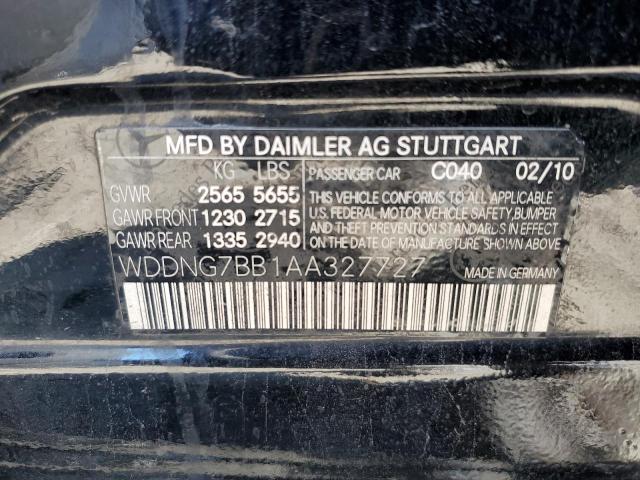 WDDNG7BB1AA327727 - 2010 MERCEDES-BENZ S 550 BLACK photo 12