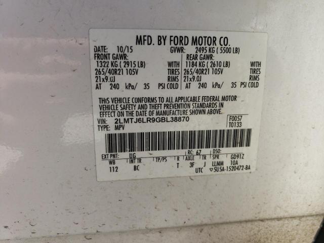 2LMTJ6LR9GBL38870 - 2016 LINCOLN MKX RESERVE WHITE photo 13