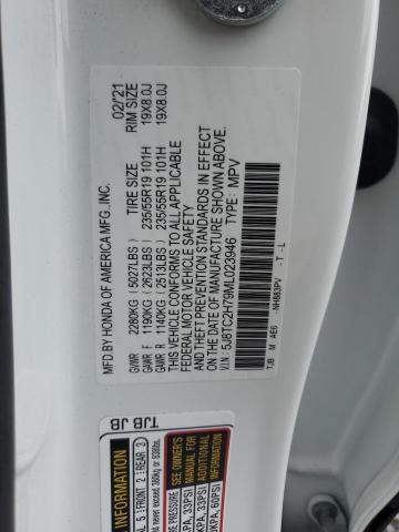 5J8TC2H79ML023946 - 2021 ACURA RDX ADVANCE Ağ foto 12