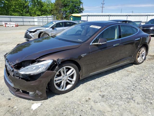 5YJSA1H12EFP43101 - 2014 TESLA MODEL S Коричневий фото 1