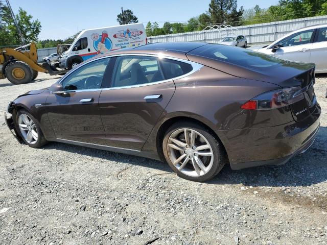 5YJSA1H12EFP43101 - 2014 TESLA MODEL S Коричневий фото 2