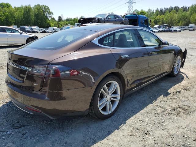 5YJSA1H12EFP43101 - 2014 TESLA MODEL S Коричневий фото 3