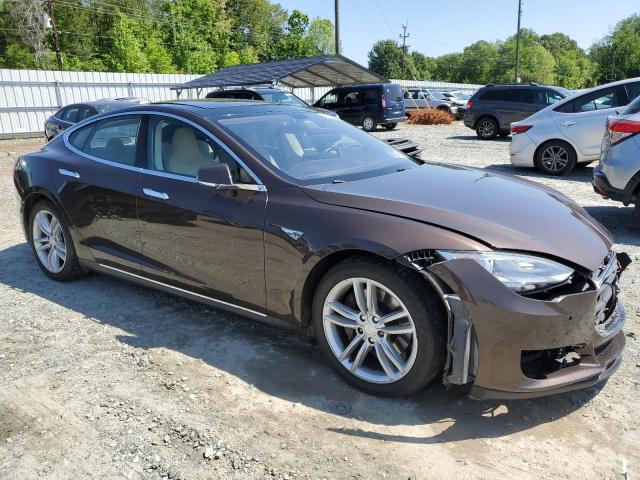 5YJSA1H12EFP43101 - 2014 TESLA MODEL S Коричневий фото 4