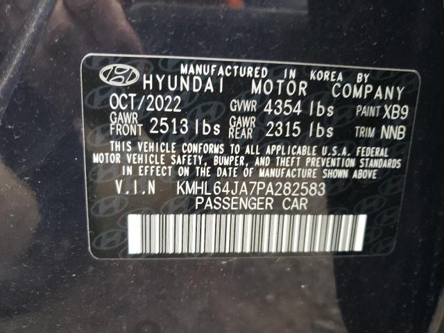 KMHL64JA7PA282583 - 2023 HYUNDAI SONATA SEL BLUE photo 12