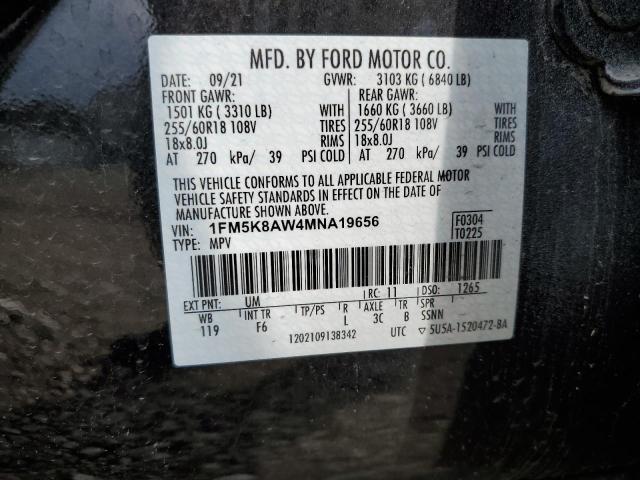 1FM5K8AW4MNA19656 - 2021 FORD EXPLORER POLICE INTERCEPTOR TWO TONE photo 14