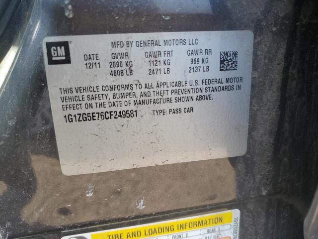 1G1ZG5E76CF249581 - 2012 CHEVROLET MALIBU LTZ 灰色 照片 12