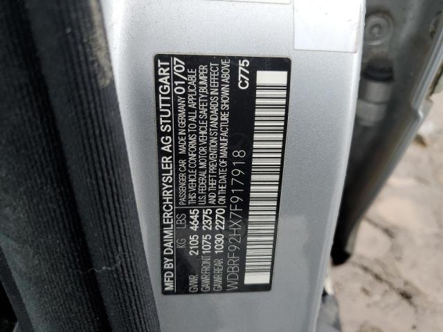 WDBRF92HX7F917918 - 2007 MERCEDES-BENZ C 280 4MATIC SILVER photo 12